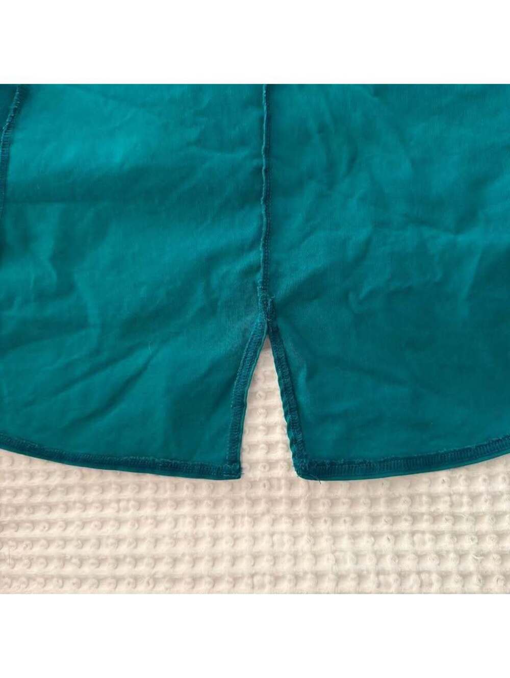 Teal Satin Lapel Sleeveless Blazer Vest One Button Tuxedo Style Size S/M - Picture 5 of 7